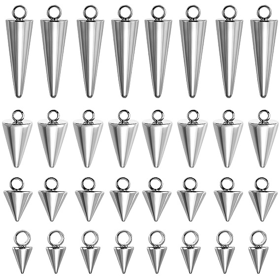 40 шт 4 стиль 304 подвески из нержавеющей стали, шип / конус