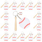 15Pcs Theaceae Wood Baseball Bat & Acrylic Baseball & Alloy Enamel Pendant Keychains, with Iron Split Key Rings, Light Gold & Platinum