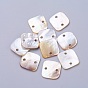 Black Lip Shell Links Connectors, Square