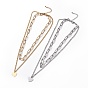 304 Stainless Steel Double Chains Multi Layered Necklace with Heart Charms for Women
