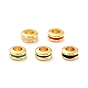 Brass Rack Plating, with Enamel Beads, Real 18K Gold Plated, Cadmium Free & Lead Free
 , Rondelle