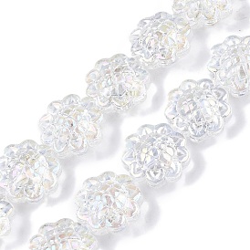 Прозрачные стеклянные бусины гальваническим пряди, с покрытием AB цвета, подсолнечник