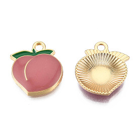Подвески из эмали и сплава, золотой свет, персик