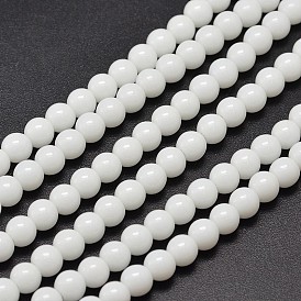 Synthetic Quartz Round Bead Strands, 6mm, Hole: 1mm, about 66pcs/strand, 15.7 inch