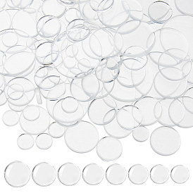 200 шт 8 стили прозрачные стеклянные кабошоны, плоско-круглые