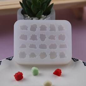 Moules à cire de silicone de qualité alimentaire, pour la fabrication artisanale de perles de sceau de cire bricolage, clair, motif fleur/fantôme