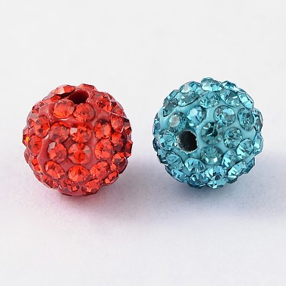 Grade A Rhinestone Pave Disco Ball Beads, for Unisex Jewelry Making, Round