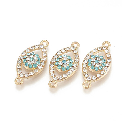 Alloy Rhinestone Links Connectors, Eye