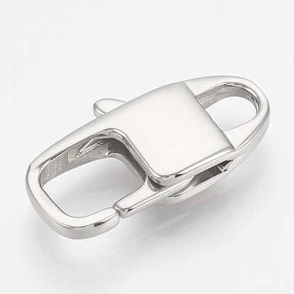304 Stainless Steel Lobster Claw Clasps, Rectangle