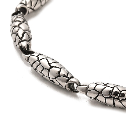 304 Stainless Steel Snake Pattern Oval Link Chain Bracelets