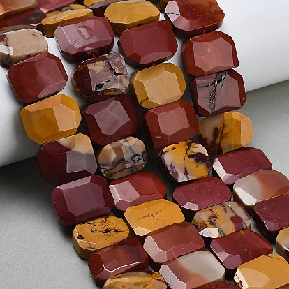 Природные родонит бисер нитей, прямоугольные, граненые