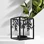 Rectangle Shape Iron Candle Holder, Candle Storage Container Home Decoration