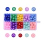 Baking Paint Crackle Glass Beads, Round