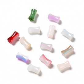 Opaque Spray Painted Glass Beads, Drum