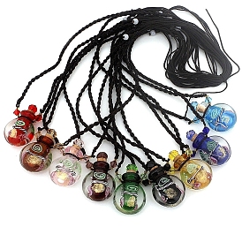 Ожерелье из флакона духов лэмпворк с веревками