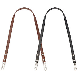 2Pcs 2 Colors Imitation Leather Bag Handles, with Alloy Lobster Clasp, for Bag Straps Replacement Accessories