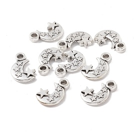 Pendentifs en alliage de style tibétain, lune avec étoile