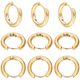 12 пары 202 серег-колец Huggie Hoop из нержавеющей стали с 316 штифтами из хирургической нержавеющей стали