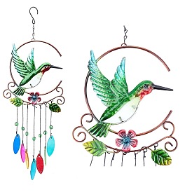 Iron Wind Chimes, with Glass Beads, Bird