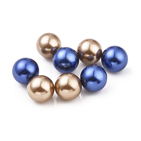 Perles de nacre en plastique ABS, ronde, sans trou
