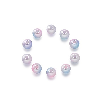 Abs en plastique imitation perle, ronde