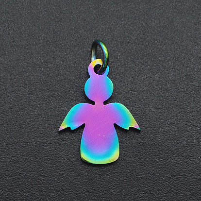 Ионное покрытие (ip) 201 подвески из нержавеющей стали, с целью перехода в кольце, лазерная резка, ангел