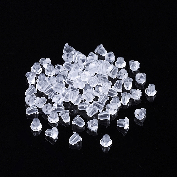 Пластиковые гайки для ушей, мягкие прозрачные серьги спинки, предохранительная пуля, пробка сцепления, прозрачные