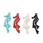 Brass Enamel Pendants, Coral Charms, Rack Plating, Long-Lasting Plated, Lead Free & Cadmium Free
