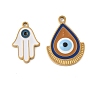 304 нержавеющей стальной эмали подвески, Злые чары глаз, реальный 18 k позолоченный