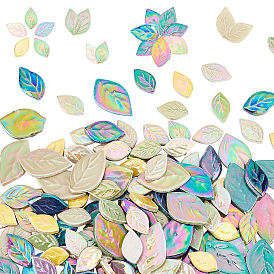 PandaHall Elite Leaf Porcelain Cabochons Mosaic Pieces, Mosaic Tiles for Arts DIY Crafts
