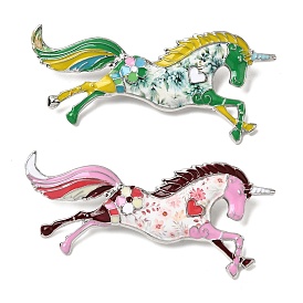 Эмалированные булавки единорога, булавки из сплава для лацканов одежды рюкзака, платина