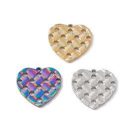 Ion Plating(IP) 304 Stainless Steel Pendants, Heart Charms