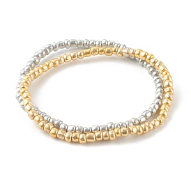 Ensembles de bracelets extensibles en perles de rocaille rondes en verre électrolytique