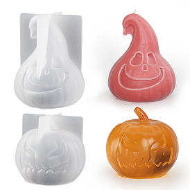 Moules à bougies en silicone en forme de citrouille d'halloween, bricolage, pour la fabrication de bougies parfumées