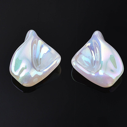 Perles acryliques placage irisé arc-en-ciel, perles de paillettes, nuggets