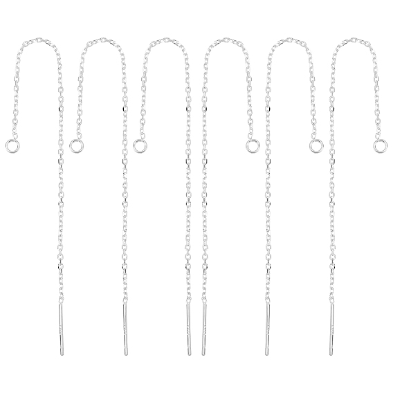 3 пары 925 фурнитура для сережек из стерлингового серебра, с печатью 925, кабельные цепи ушная нить