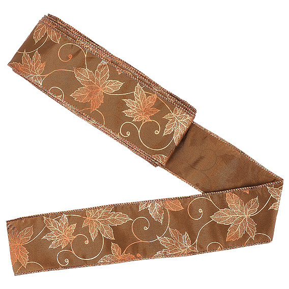 Полиэфирная лента с узором из кленового листа, лента на Хэллоуин, аксессуары для одежды