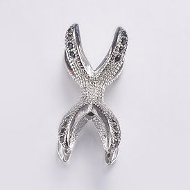 Латунные микро проложить кубического циркония бусы, долговечный, коготь