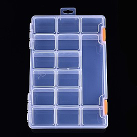 Прямоугольный контейнер для хранения шариков из полипропилена (pp), с откидной крышкой и 15 отделениями, для бижутерии мелкие аксессуары