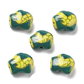 Фарфоровые бусины ручной работы, декоративная с золотыми, дракон