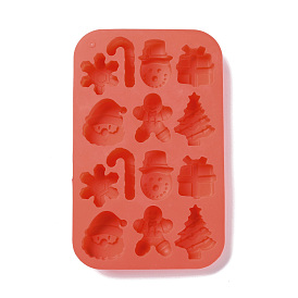 Christmas Theme Candy Cane/Snowman/Snowflake Cake Decoration Food Grade Silicone Molds, Fondant Molds, for Chocolate, Candy, UV Resin & Epoxy Resin Craft Making