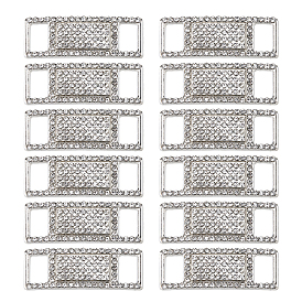 12шт. пряжка для шнурка из сплава со стразами, прямоугольные