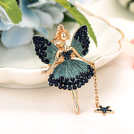 Сверкающий брелок-фея с подвесками в виде бабочки и балерины - идеальный подарок для девочки