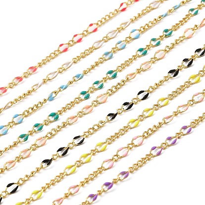 Латунные эмалевые цепи фигаро, с катушкой, долговечный, пайки, без свинца и без кадмия