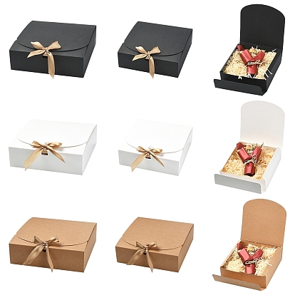 Бумажные подарочные коробки с лентой, квадратный