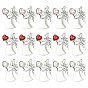 30Pcs 3 Colors Antique Silver Alloy Rhinestone Pendants, Angel with Heart Charms