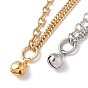 Bell Pendant Necklace for Women, 304 Stainless Steel Chain Necklace