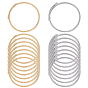 16Pcs 2 Colors 304 Stainless Steel Twist Rope Bangles for Women, with Brass Beads