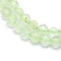 Natural Prehnite Beads Strands, Faceted, Round