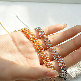 Bracelets en laiton ajouré à maillons pour femmes